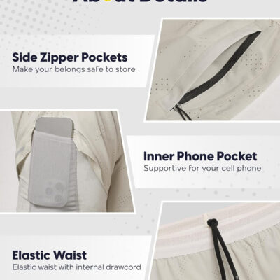 maamgic Men's 2 in 1 Gym Shorts 5 Inch Athletic Tennis Shorts Stretch Workout Running Shorts with Liner