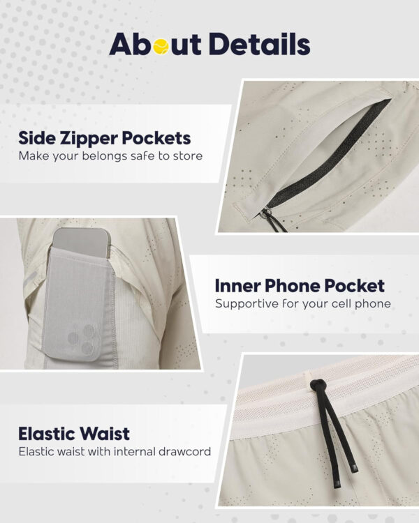 maamgic Men's 2 in 1 Gym Shorts 5 Inch Athletic Tennis Shorts Stretch Workout Running Shorts with Liner