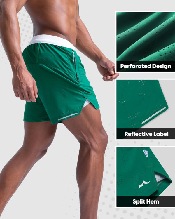 maamgic Men's 2 in 1 Gym Shorts 5 Inch Athletic Tennis Shorts Stretch Workout Running Shorts with Liner