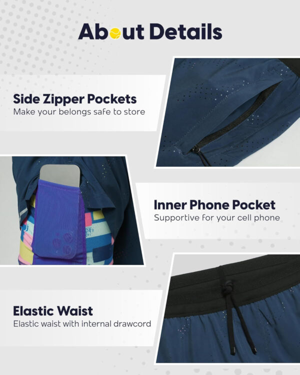 maamgic Men's 2 in 1 Gym Shorts 5 Inch Athletic Tennis Shorts Stretch Workout Running Shorts with Liner