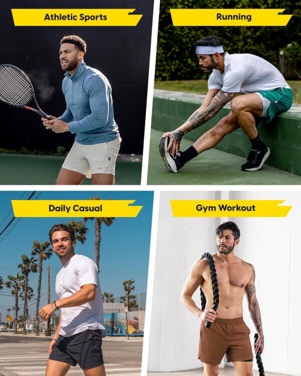 maamgic Men's 2 in 1 Gym Shorts 5 Inch Athletic Tennis Shorts Stretch Workout Running Shorts with Liner