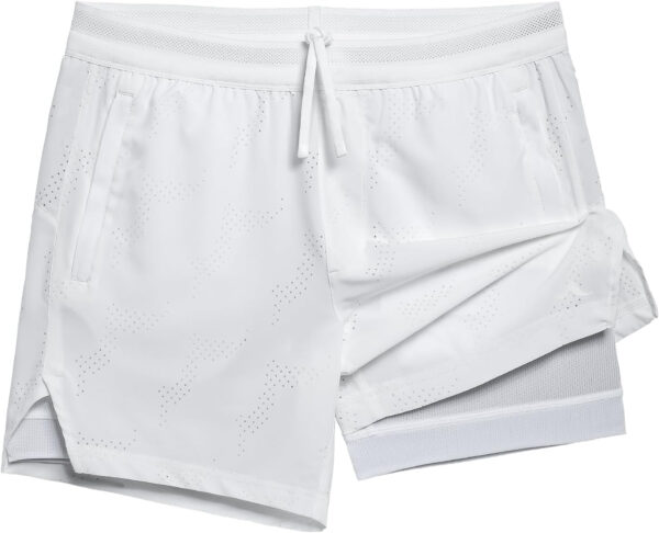 maamgic Men's 2 in 1 Gym Shorts 5 Inch Athletic Tennis Shorts Stretch Workout Running Shorts with Liner