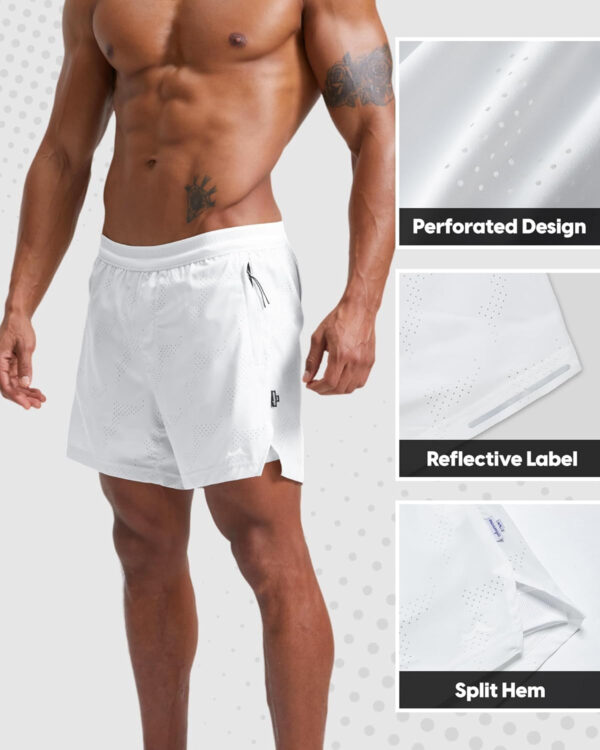 maamgic Men's 2 in 1 Gym Shorts 5 Inch Athletic Tennis Shorts Stretch Workout Running Shorts with Liner