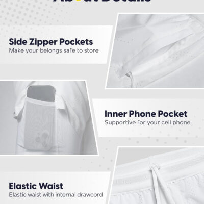 maamgic Men's 2 in 1 Gym Shorts 5 Inch Athletic Tennis Shorts Stretch Workout Running Shorts with Liner