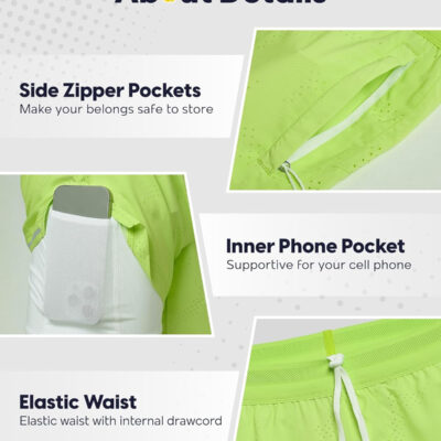 maamgic Men's 2 in 1 Gym Shorts 5 Inch Athletic Tennis Shorts Stretch Workout Running Shorts with Liner