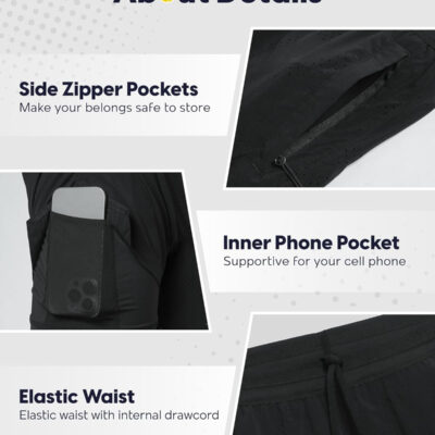 maamgic Men's 2 in 1 Gym Shorts 5 Inch Athletic Tennis Shorts Stretch Workout Running Shorts with Liner