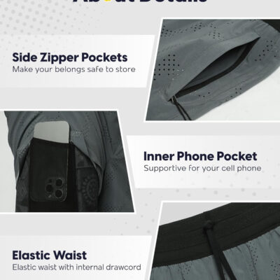 maamgic Men's 2 in 1 Gym Shorts 5 Inch Athletic Tennis Shorts Stretch Workout Running Shorts with Liner