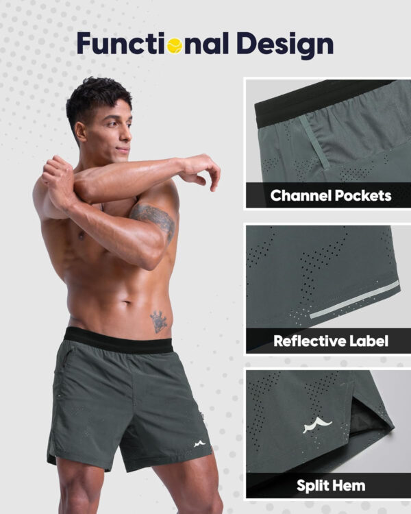 maamgic Men's 2 in 1 Gym Shorts 5 Inch Athletic Tennis Shorts Stretch Workout Running Shorts with Liner