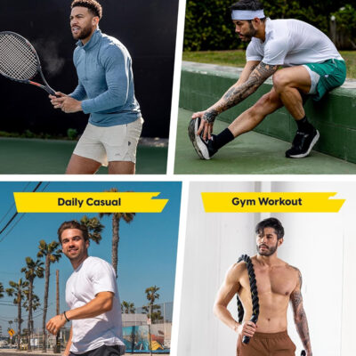 maamgic Men's 2 in 1 Gym Shorts 5 Inch Athletic Tennis Shorts Stretch Workout Running Shorts with Liner