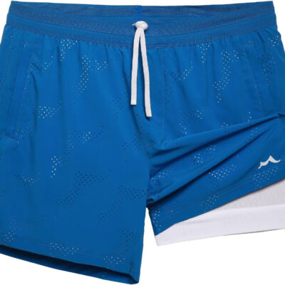 maamgic Men's 2 in 1 Gym Shorts 5 Inch Athletic Tennis Shorts Stretch Workout Running Shorts with Liner