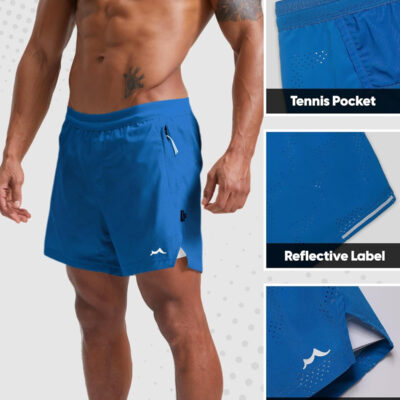 maamgic Men's 2 in 1 Gym Shorts 5 Inch Athletic Tennis Shorts Stretch Workout Running Shorts with Liner