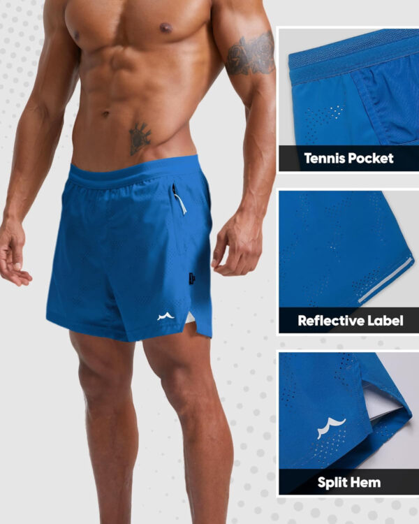 maamgic Men's 2 in 1 Gym Shorts 5 Inch Athletic Tennis Shorts Stretch Workout Running Shorts with Liner