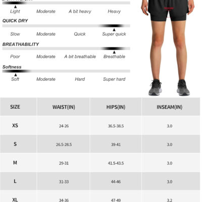 Ksmien Women's 2 in 1 Running Shorts Quick Dry Athletic Gym Workout Shorts with Liner Phone Pockets