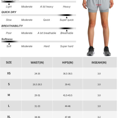 Ksmien Women's 2 in 1 Running Shorts Quick Dry Athletic Gym Workout Shorts with Liner Phone Pockets