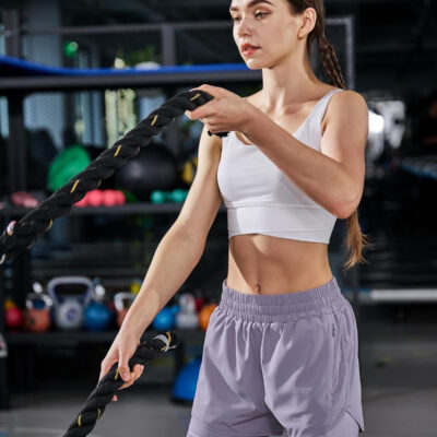 Ksmien Women's 2 in 1 Running Shorts Quick Dry Athletic Gym Workout Shorts with Liner Phone Pockets