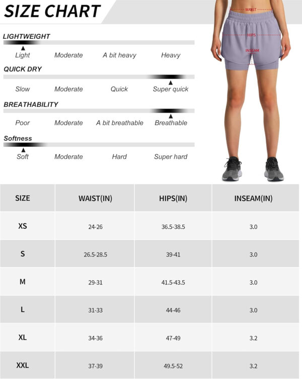 Ksmien Women's 2 in 1 Running Shorts Quick Dry Athletic Gym Workout Shorts with Liner Phone Pockets