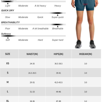 Ksmien Women's 2 in 1 Running Shorts Quick Dry Athletic Gym Workout Shorts with Liner Phone Pockets