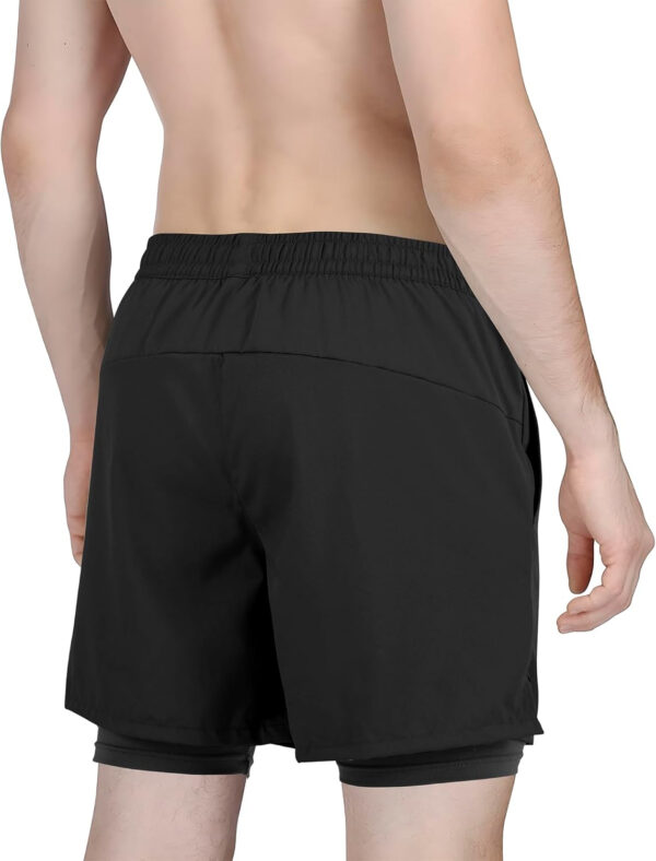 Men's 2 in 1 Athletic Quick Dry Shorts,Running Lightweight,Sweat Wicking Gym Workout Elastic Short
