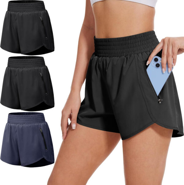 689ae7d4daf56c30871086398bc57f8a1b025db0a03c62accfa2f.jpg BALENNZ Women's Athletic Workout Shorts with Zipper Pockets Activewear Elastic Waist Gym Running Shorts