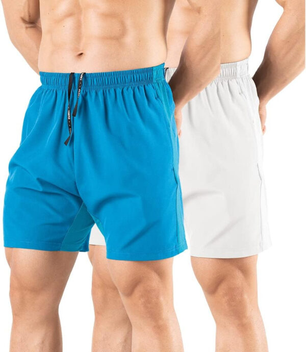 689ae87e8bcb0fce324feb70c8f0c04d932d748d41efaa7de1426.jpg Men's 5" Running Shorts 2 Pack Quick Dry Athletic Workout Gym Shorts with Zipper Pockets