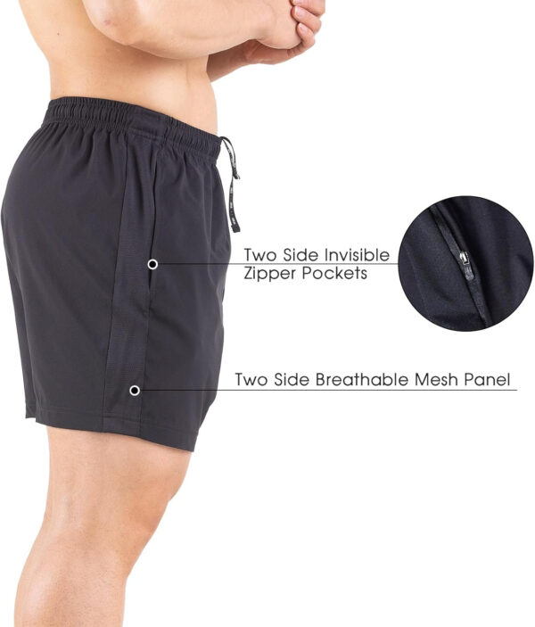 689ae8a1cd58f9f9d9e1f84ba5e96cb75edf8e94e444cbd33becc.jpg Men's 5" Running Shorts 2 Pack Quick Dry Athletic Workout Gym Shorts with Zipper Pockets
