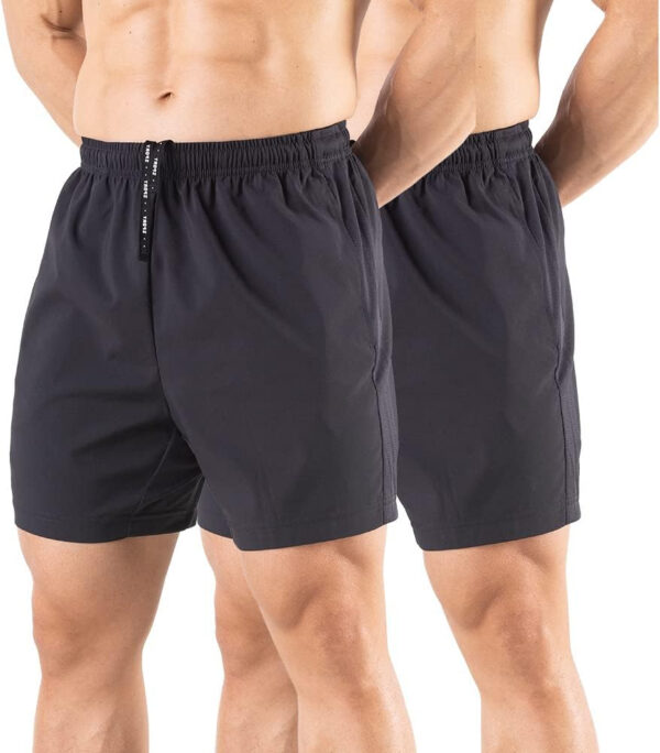 689ae8b5d28eb3be7665d4be2318c490cbecd8e6cd7d9a8a76ee8.jpg Men's 5" Running Shorts 2 Pack Quick Dry Athletic Workout Gym Shorts with Zipper Pockets