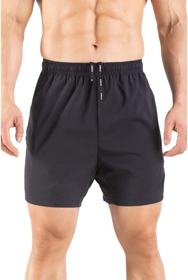 689ae8b7e6993198d8436b97c9604e0b7976094948f11443eaa4e.jpg Men's 5" Running Shorts 2 Pack Quick Dry Athletic Workout Gym Shorts with Zipper Pockets