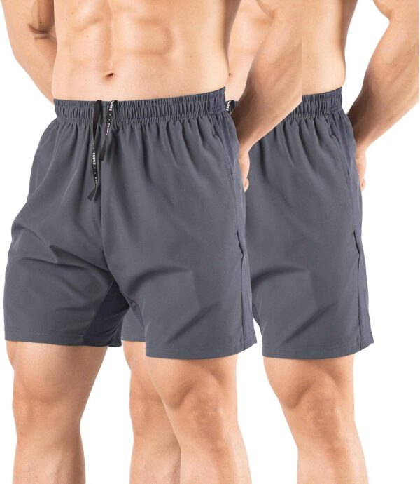 689ae8b8bce766f3e0c72fdc2317d2e7bd3ce448aebdd11be689e.jpg Men's 5" Running Shorts 2 Pack Quick Dry Athletic Workout Gym Shorts with Zipper Pockets