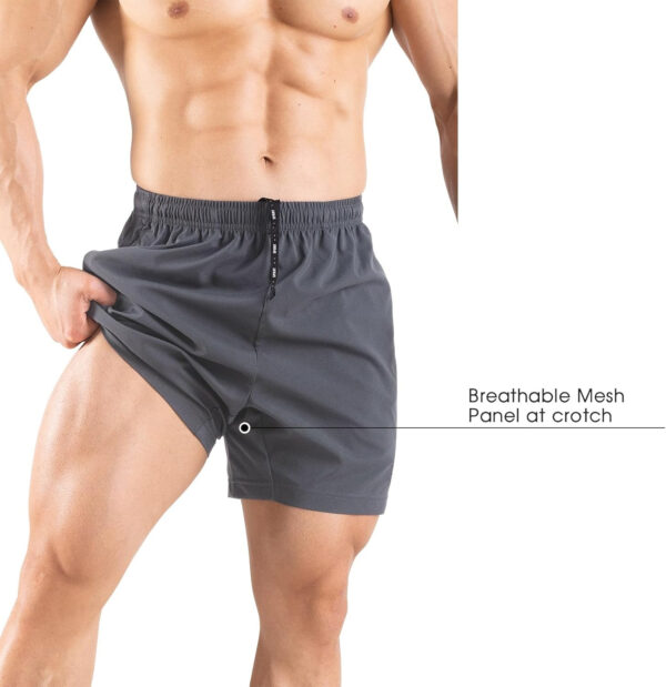 689ae8bdcef69cd1d0bbb0ac3207c3e95feac5072cab1443bbe84.jpg Men's 5" Running Shorts 2 Pack Quick Dry Athletic Workout Gym Shorts with Zipper Pockets