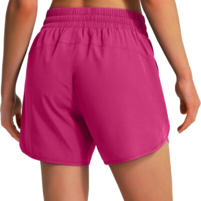 Ksmien Women's 5" Athletic Running Shorts Quick Dry Lightweight Workout Gym Shorts with Zipper Pockets UPF 50+