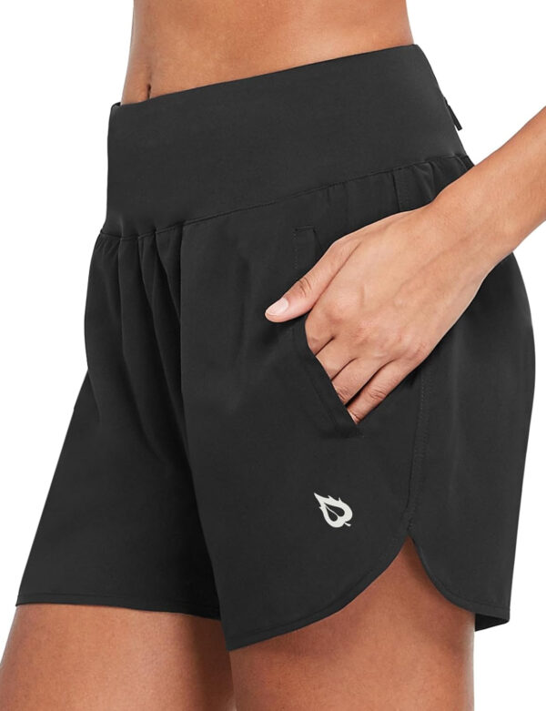 689aeb45751a048d313b5052402d1db6745547a16d0d48cdc0913.jpg baleaf Women's 5" Workout Shorts Gym Running Shorts Athletic with Liner High Waistband Quick Dry Sports Zipper Pockets