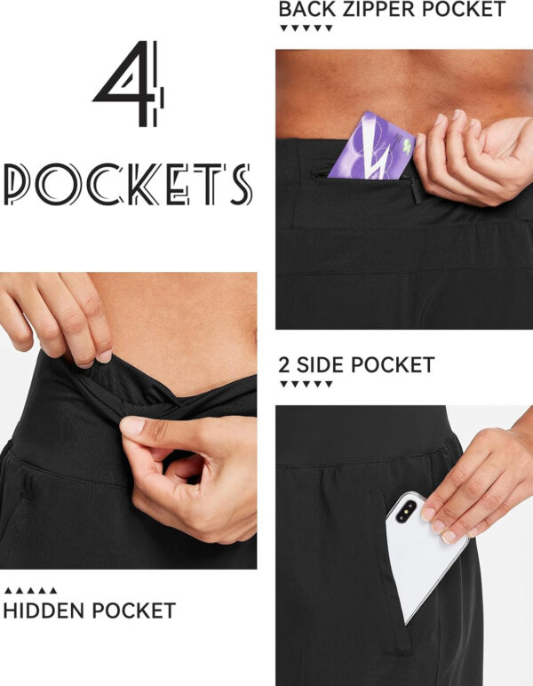 689aeb4851da93c6335a1c5dd464458cd44b688754d7c1ec61320.jpg baleaf Women's 5" Workout Shorts Gym Running Shorts Athletic with Liner High Waistband Quick Dry Sports Zipper Pockets