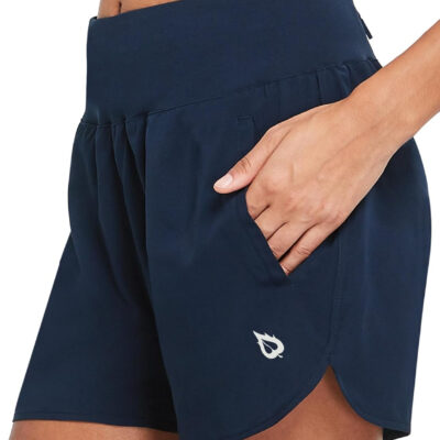 689aeb544b625c2166e3d122016f43ad2b6a20703c3f10879122a.jpg baleaf Women's 5" Workout Shorts Gym Running Shorts Athletic with Liner High Waistband Quick Dry Sports Zipper Pockets