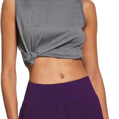 689aeb6142492cf3c46b39c3b973e98497d5692ec3efe6710b530.jpg baleaf Women's 5" Workout Shorts Gym Running Shorts Athletic with Liner High Waistband Quick Dry Sports Zipper Pockets