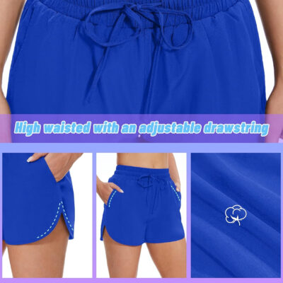 High Waisted Running Shorts for Women with Pockets, 2.5" Black Athletic Workout Gym Yoga Spandex Dolphin Shorts