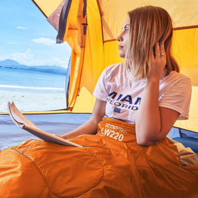 689b0a29245eed03a2babe016404fa777df3b6e76af8b1baea8ac.jpg ECOOPRO Warm Weather Sleeping Bag - Portable, Waterproof, Compact Lightweight, Comfort with Compression Sack - Great for Outdoor Camping, Backpacking & Hiking-83 L x 30" W Fits Adults