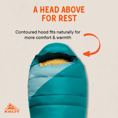 689b0a62bfcc500024ffcabb2c49d2876f3f7ccc3dfe21038a291.jpg Kelty Cosmic 20 Down Mummy Sleeping Bag for Backpacking, Campers, 550 Fill Power, Recycled Fabrics with PFAS-Free DWR, Designed in Sunny Colorado,