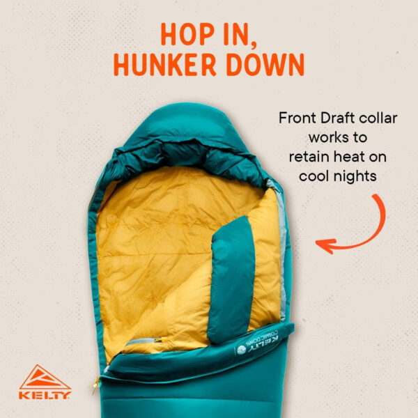 689b0a658726e10160cf6c6069c805bdba4b9a12f70f12da55db1.jpg Kelty Cosmic 20 Down Mummy Sleeping Bag for Backpacking, Campers, 550 Fill Power, Recycled Fabrics with PFAS-Free DWR, Designed in Sunny Colorado,