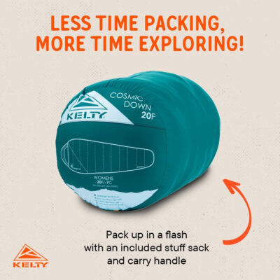 689b0a67e9d5795d4a6d482d8555af3fedbf881b4cc53f48f235f.jpg Kelty Cosmic 20 Down Mummy Sleeping Bag for Backpacking, Campers, 550 Fill Power, Recycled Fabrics with PFAS-Free DWR, Designed in Sunny Colorado,