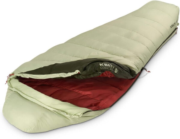 689b0a831f440d534b960d66d15d9066c8a2b9a9d8c280dc89484.jpg Kelty Cosmic 20 Down Mummy Sleeping Bag for Backpacking, Campers, 550 Fill Power, Recycled Fabrics with PFAS-Free DWR, Designed in Sunny Colorado,