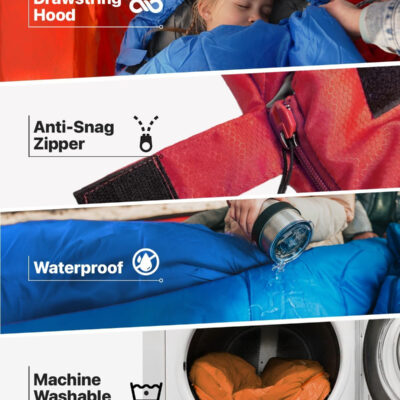 MalloMe Sleeping Bags for Adults Cold Weather & Warm - Backpacking Camping Sleeping Bag for Kids 10-12, Girls, Boys - Lightweight Compact Camping Essentials Gear Accessories Hiking Sleep Must Haves