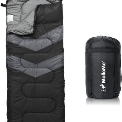 MalloMe Sleeping Bags for Adults Cold Weather & Warm - Backpacking Camping Sleeping Bag for Kids 10-12, Girls, Boys - Lightweight Compact Camping Essentials Gear Accessories Hiking Sleep Must Haves