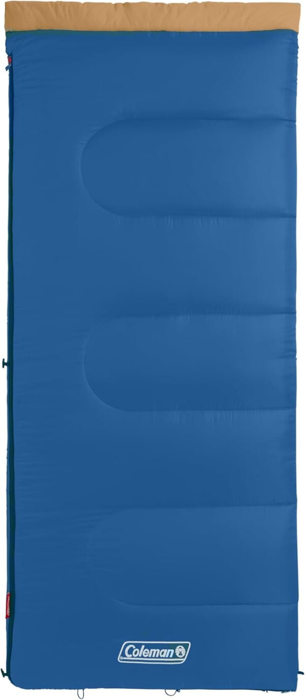 689b0b50dd97aa4598b8f447c2bfef396d381471378f8bd422af5.jpg Coleman Brazos 20/30°F Adult Cool-Weather Sleeping Bag with No-Snag Zipper & Stuff Sack, Machine Washable, Great for Camping, Traveling, Guests, & More