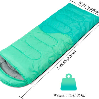 Sleeping Bag - 3 Seasons for Adults Kids Boys Girls Camping Hiking - Warm Cold Weather Lightweight Portable with Compression Bag for Backpacking in Spring, Summer, Fall and Winter
