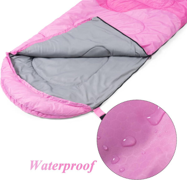 Sleeping Bag - 3 Seasons for Adults Kids Boys Girls Camping Hiking - Warm Cold Weather Lightweight Portable with Compression Bag for Backpacking in Spring, Summer, Fall and Winter