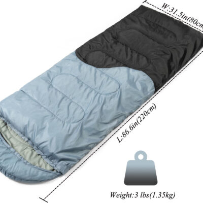 Sleeping Bag - 3 Seasons for Adults Kids Boys Girls Camping Hiking - Warm Cold Weather Lightweight Portable with Compression Bag for Backpacking in Spring, Summer, Fall and Winter