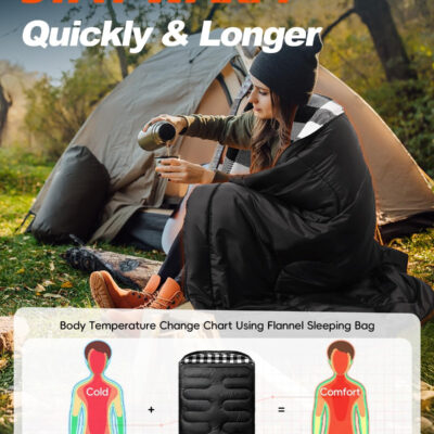 689b0bdbe10986367c9c766c1809d2b078e353f9dca322875ec98.jpg MEREZA Flannel Double Sleeping Bag for Adults Cold Weather, XL Queen Size Sleeping Bag for All Season 2 Person Big and Tall Sleeping Bags for Camping 0 Degree with Pillow