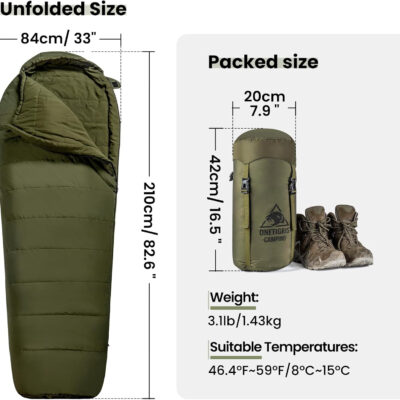 689b0c19c2956f5e764c95e14e0463302ce8e42266c13bea38ccf.jpg OneTigris Bushcrafter’s Sleeping Bags, Mummy Sleeping Bag for Camping Hiking Backpacking, Survival Gear