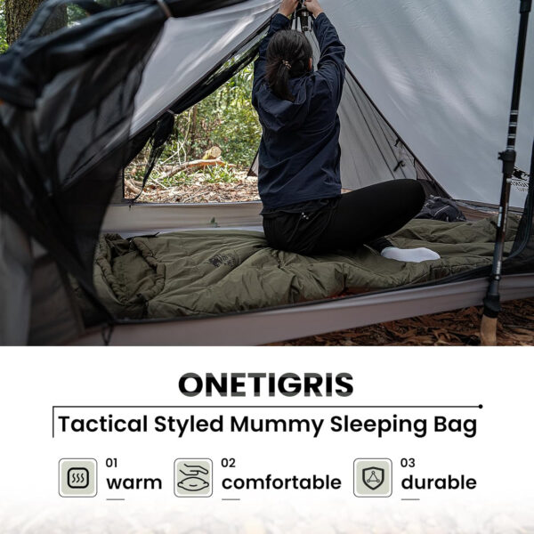 689b0c1b19ba960ff0cfedb979d59d9ccb69c09b8419a1a28517f.jpg OneTigris Bushcrafter’s Sleeping Bags, Mummy Sleeping Bag for Camping Hiking Backpacking, Survival Gear