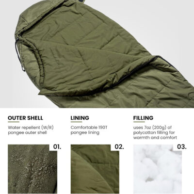 689b0c1c6d87c4d383720b3626a039516e2364fc5fa1c27569c69.jpg OneTigris Bushcrafter’s Sleeping Bags, Mummy Sleeping Bag for Camping Hiking Backpacking, Survival Gear
